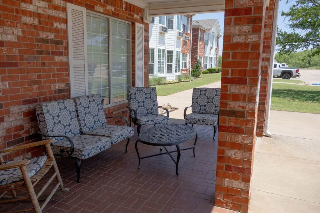 Seating Patio Outside of Assisted Living Facility in Wichita Falls TX