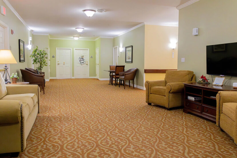 Lounge With Sofas and Chairs in Assisted Living Facility Wichita Falls TX Lounge With Sofas and Chairs in Assisted Living Facility Wichita Falls TX